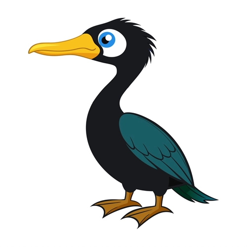 Under the Sea Theme Cormorant Transparent Sticker